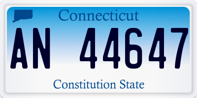 CT license plate AN44647