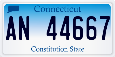 CT license plate AN44667