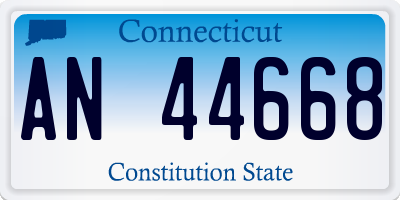 CT license plate AN44668