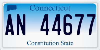 CT license plate AN44677