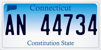 CT license plate AN44734