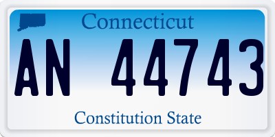 CT license plate AN44743