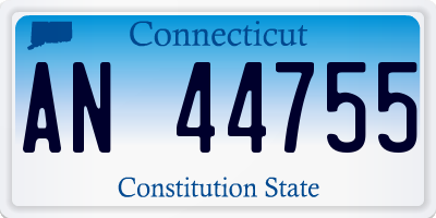 CT license plate AN44755
