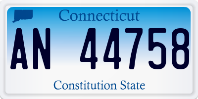 CT license plate AN44758