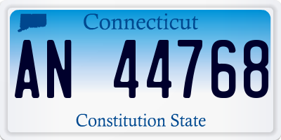 CT license plate AN44768