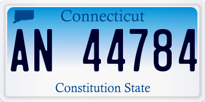CT license plate AN44784