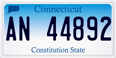 CT license plate AN44892