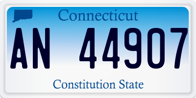 CT license plate AN44907