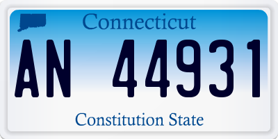 CT license plate AN44931