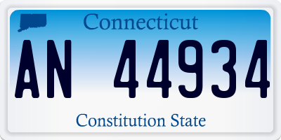 CT license plate AN44934