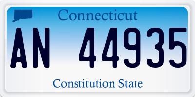 CT license plate AN44935