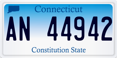 CT license plate AN44942