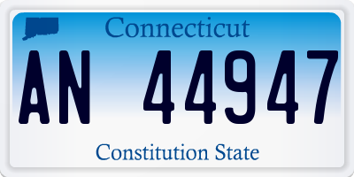 CT license plate AN44947