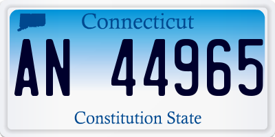 CT license plate AN44965