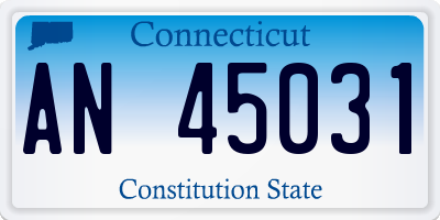 CT license plate AN45031