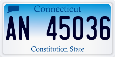 CT license plate AN45036