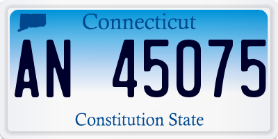 CT license plate AN45075
