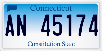 CT license plate AN45174