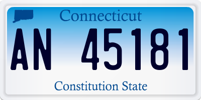 CT license plate AN45181