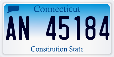 CT license plate AN45184