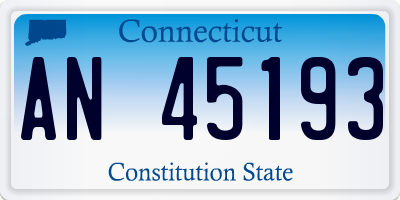 CT license plate AN45193