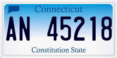 CT license plate AN45218