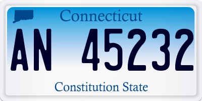 CT license plate AN45232