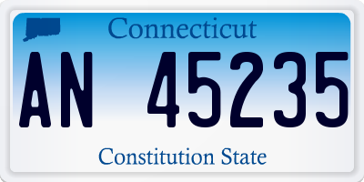 CT license plate AN45235
