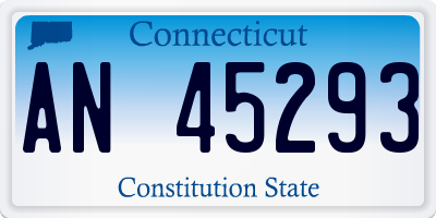CT license plate AN45293