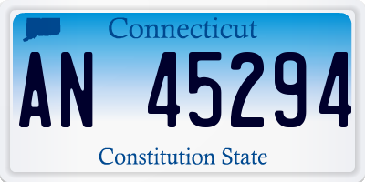 CT license plate AN45294