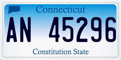 CT license plate AN45296