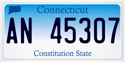 CT license plate AN45307