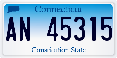 CT license plate AN45315