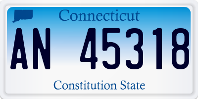 CT license plate AN45318