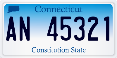 CT license plate AN45321