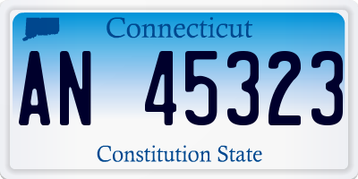 CT license plate AN45323