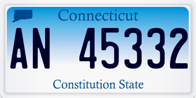 CT license plate AN45332