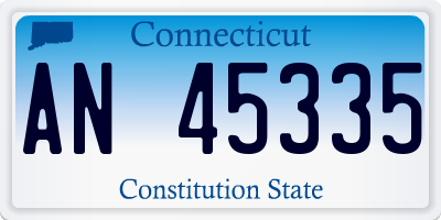 CT license plate AN45335
