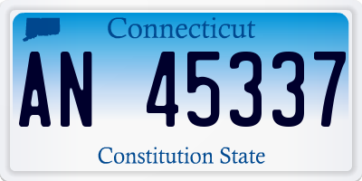 CT license plate AN45337