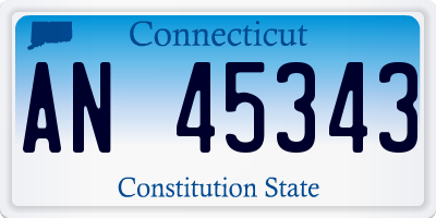 CT license plate AN45343
