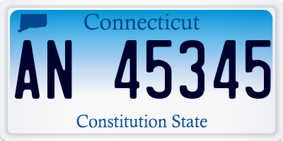 CT license plate AN45345