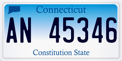 CT license plate AN45346