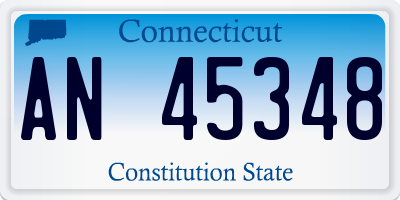 CT license plate AN45348