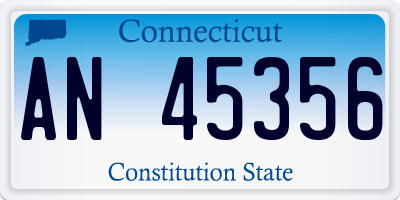 CT license plate AN45356