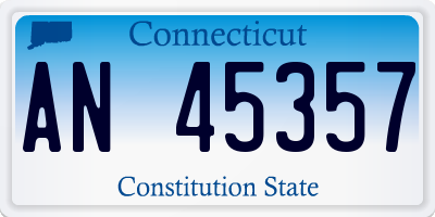CT license plate AN45357