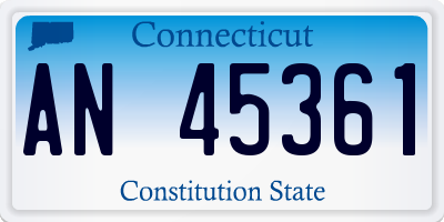 CT license plate AN45361