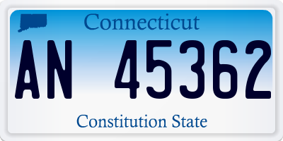 CT license plate AN45362