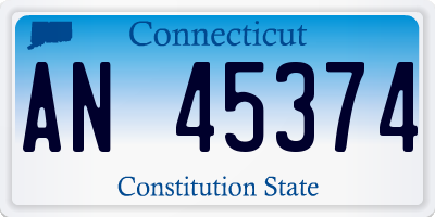 CT license plate AN45374