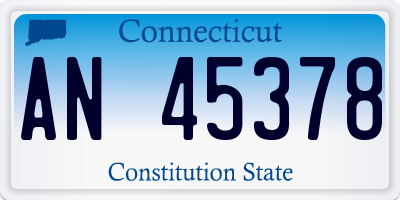 CT license plate AN45378