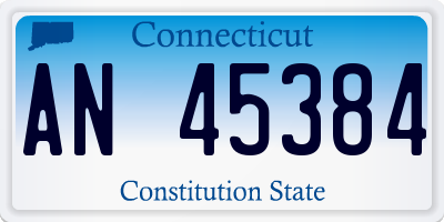 CT license plate AN45384